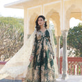 Digital printed Russian silk With Embroidery Zari Sequins-work Gown 2