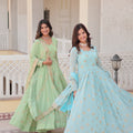  Ready Made Georgette Embroidery Work Gown 2