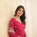 Pink Colour Premier Designer Georgette Embroidery Gown 6
