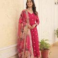 Pink Colour Premier Designer Georgette Embroidery Gown 8
