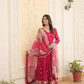 Pink Colour Premier Designer Georgette Embroidery Gown 4