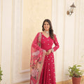 Pink Colour Premier Designer Georgette Embroidery Gown 1
