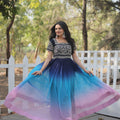 Multi Colour Designer Sequins Embroidery Gown 3