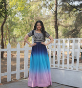 Multi Colour Designer Sequins Embroidery Gown 2