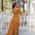 Yellow Colour Designer Georgette Multi-threaded Embroidered Gown 6