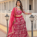 Pink Colour Viscose Jacquard With Embroidered Sequins work Lehenga