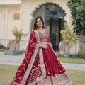 Maroon Colour Heavy Sequins Zari Embroidered work Lehenga