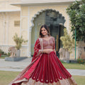 Maroon Colour Heavy Sequins Zari Embroidered work Lehenga 1