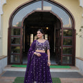 Purple Colour Designer Georgette With Heavy Sequins Embroidered Lehenga Choli 4