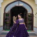 Purple Colour Designer Georgette With Heavy Sequins Embroidered Lehenga Choli 2