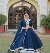 Navi Blue Colour Sequins Embroidered work Lehenga Choli