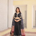 Black Colour Viscose Jacquard with Gaji Silk Chaniya Choli