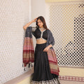 Black Colour Viscose Jacquard with Gaji Silk Chaniya Choli 5