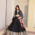 Black Colour Viscose Jacquard with Gaji Silk Chaniya Choli 1