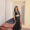 Black Colour Viscose Jacquard with Gaji Silk Chaniya Choli 6