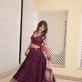 Wine Colour Viscose Jacquard with Gaji Silk Chaniya Choli 6