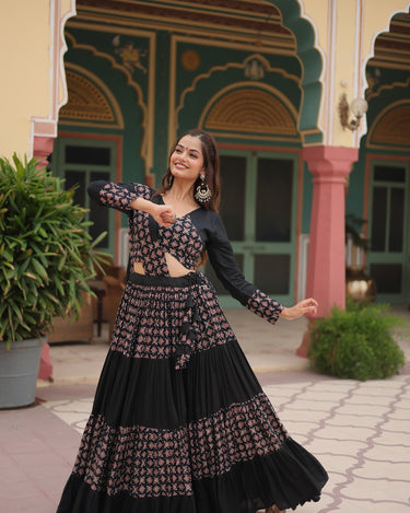 Black Colour Reyon Navratri Chaniya Choli 6