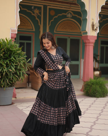 Black Colour Reyon Navratri Chaniya Choli 7