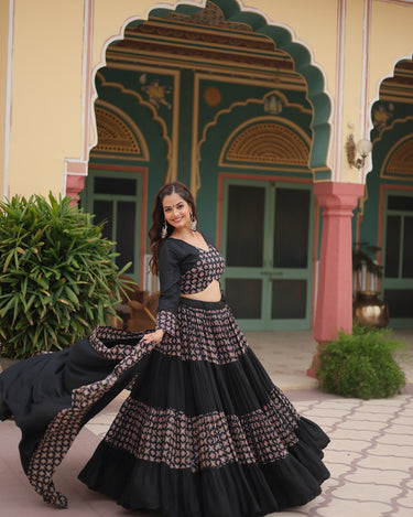 Black Colour Reyon Navratri Chaniya Choli 11