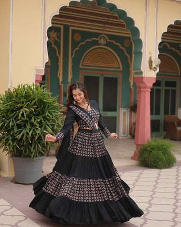 Black Colour Reyon Navratri Chaniya Choli 2