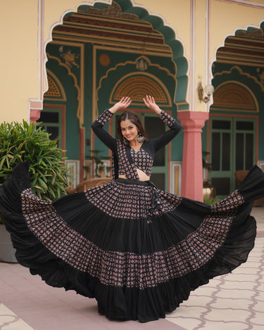 Black Colour Reyon Navratri Chaniya Choli 5