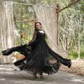 Black Designer Plain Gown with Designer Embroidered Dupatta 2