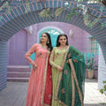 Faux Georgette Gown with Russian silk Dupatta