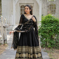 Black Designer Multi-Sequins Work Gown with Dupatta 2