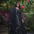 Black Colour Faux Georgette gown with Sequins-Multi Viscose 1