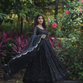 Black Colour Faux Georgette gown with Sequins-Multi Viscose 2