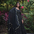 Black Colour Faux Georgette gown with Sequins-Multi Viscose 4