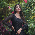 Black Colour Faux Georgette gown with Sequins-Multi Viscose 7