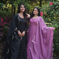 Combo Faux Georgette gown with Sequins-Multi Viscose