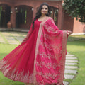 Rani Pink Designer Multi Embroidery Gown Set 3