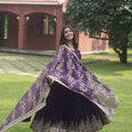 Purple Designer Multi Embroidery Gown Set  1