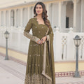 Mendi Faux Georgette with Sequins Embroidered work Gown 4