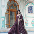 Brown Designer Wedding Special Fully Flair Georgette Gown