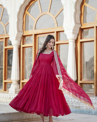 Rani Designer Wedding Special Fully Flair Georgette Gown 1