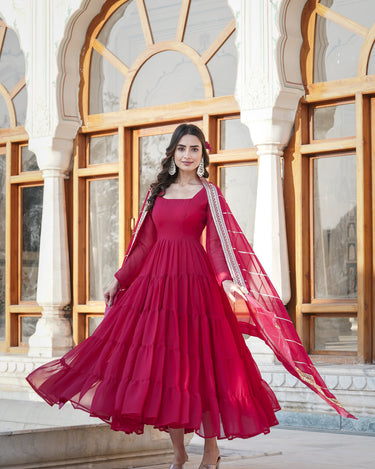 Rani Designer Wedding Special Fully Flair Georgette Gown