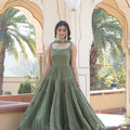 MEHNDI Faux Georgette Sleeveless Gown