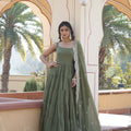 MEHNDI Faux Georgette Sleeveless Gown 2