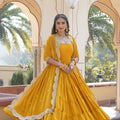 YELLOW  Faux Georgette Sleeveless Gown