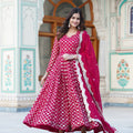 Pink Colour Wedding Special Designer Sequins Embroidered work Gown