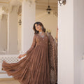 Coffee Colour Traditional Designer Festive Wear Gown 1