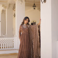 Coffee Colour Traditional Designer Festive Wear Gown 2