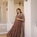 Coffee Colour Traditional Designer Festive Wear Gown 3