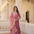 Onion Colour Traditional Designer Festive Wear Gown  1