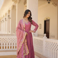 Onion Colour Traditional Designer Festive Wear Gown  2