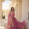 Onion Colour Traditional Designer Festive Wear Gown 6