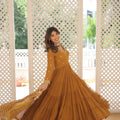 Mustard Colour Traditional Designer Festive Wear Gown 2